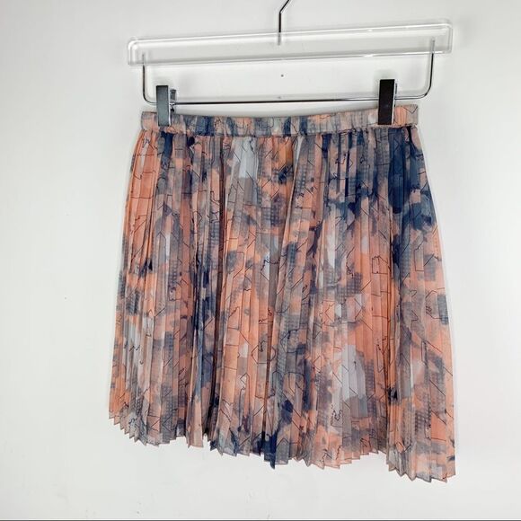 BCBG Pleated Mini Skirt Pastel Knife Pleat Chiffon - Picture 1 of 9